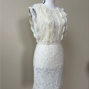 Bar III Cream Lace Mini Dress